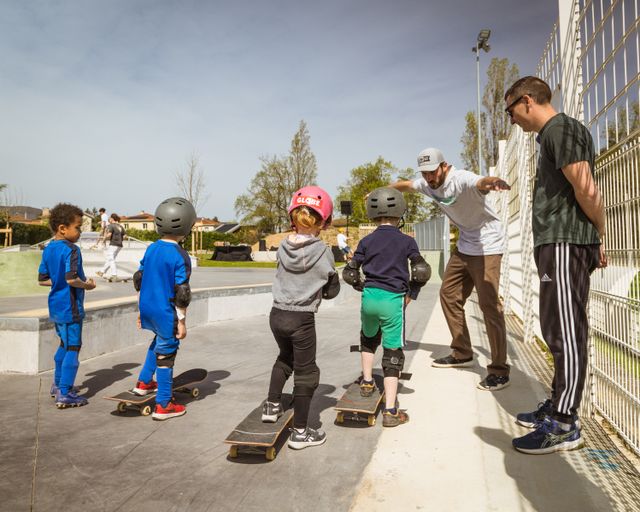Skateboarder in action